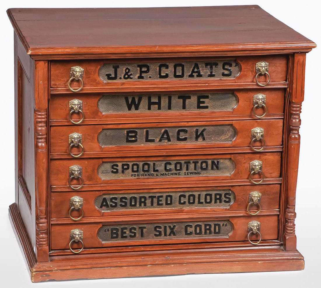 ORNATE J. & P. COATS SPOOL CABINET (1 of 2)
