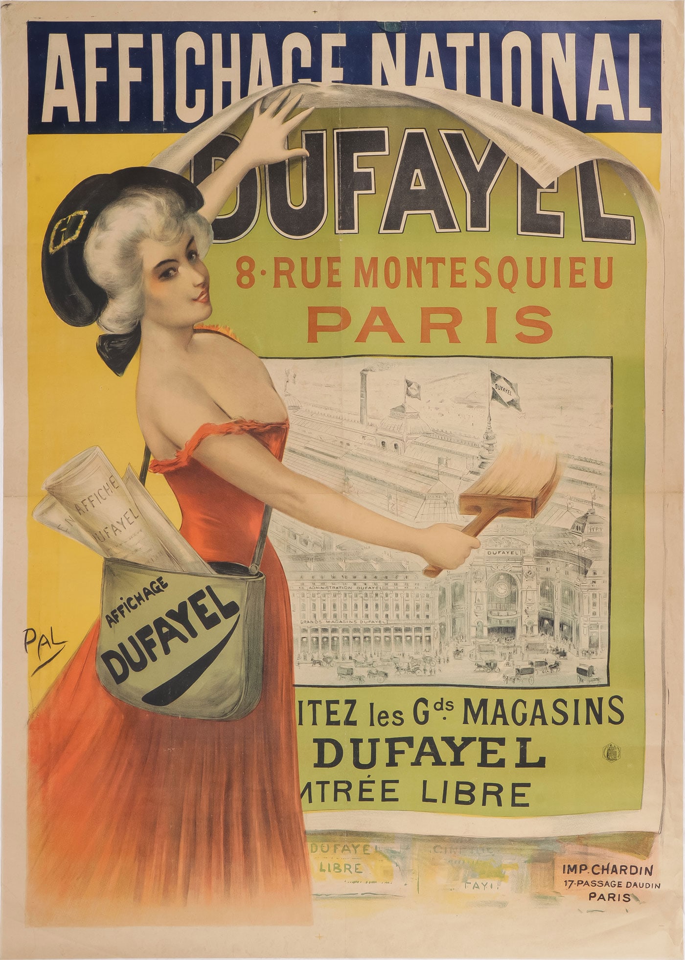LARGE FRENCH ADVERTISING POSTER 'PAL' C. 1895 (1 of 1)