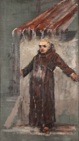 SIGNED PAINTING OF MONK