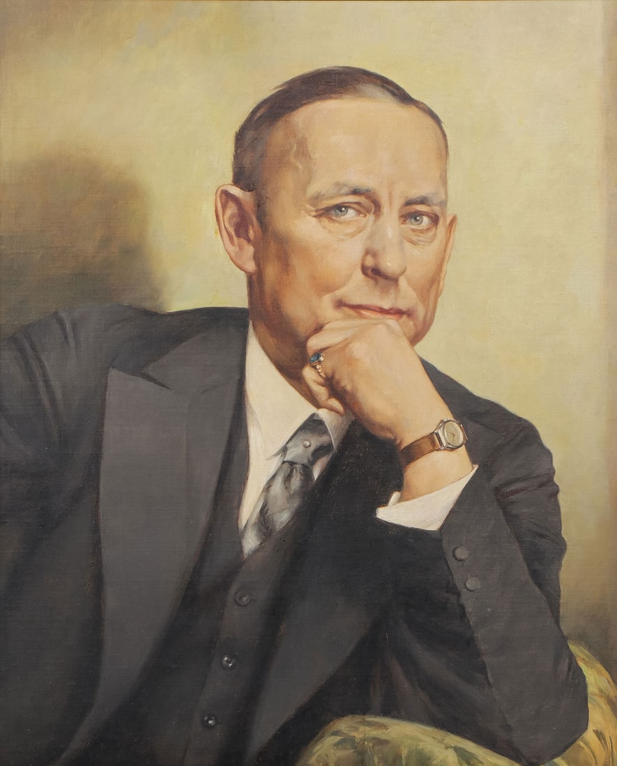 DRAMATIC PORTRAIT, C. 1920: GERMAN SCHOOL (19th/20th century)Portrait of a Man in Three-Piece Suit - possibly a Portrait of Dr. Arthur Kessler according to label on versoOil on canvas boardUnsigned23.6 x 19.7 inches (60 x 50cm