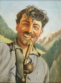 SIGNED GERMAN ALPINE PAINTING