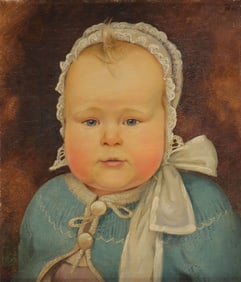 CHARMING SIGNED AND DATED BABY PORTRAIT