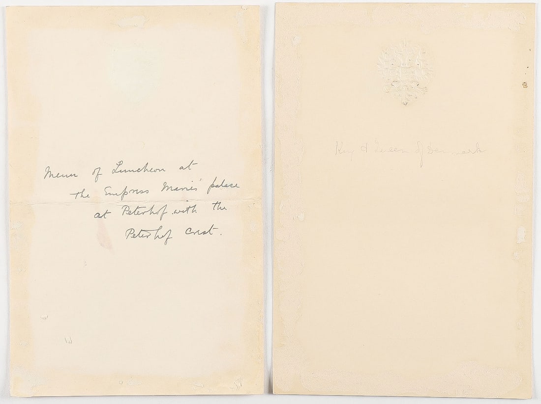 IMPERIAL RUSSIAN MENU & PROGRAM, 1909 - 2