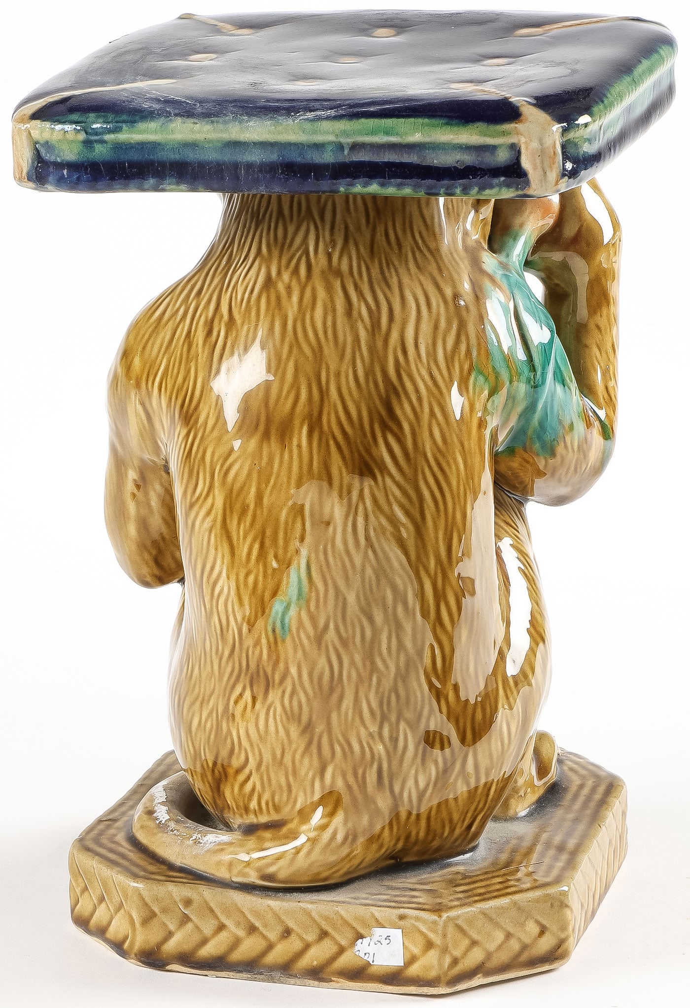 MAJOLICA MONKEY FIGURAL STAND - 2