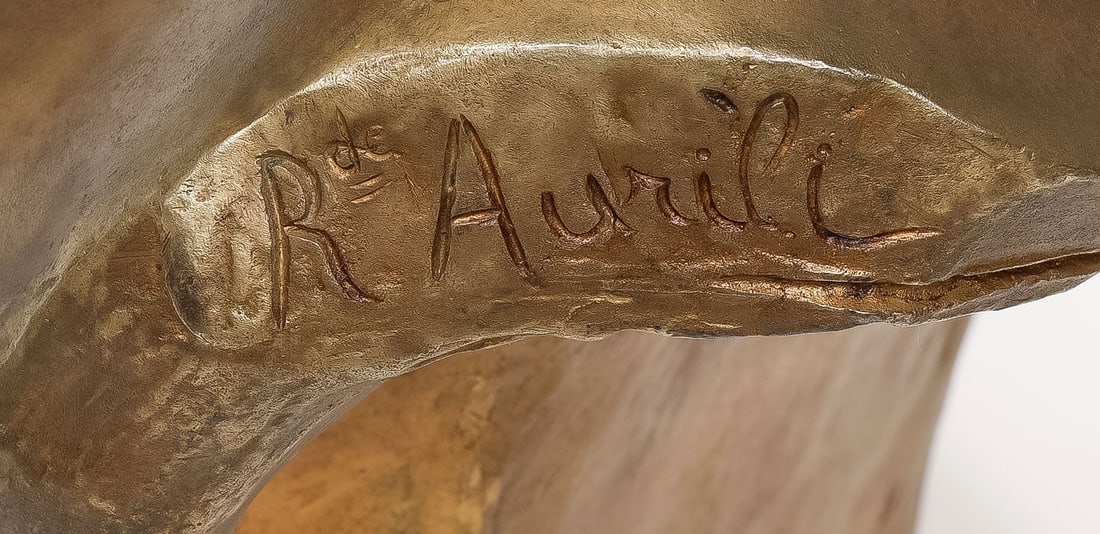 LARGE SIGNED BRONZE GLADIATOR BUST, 19TH C - 5