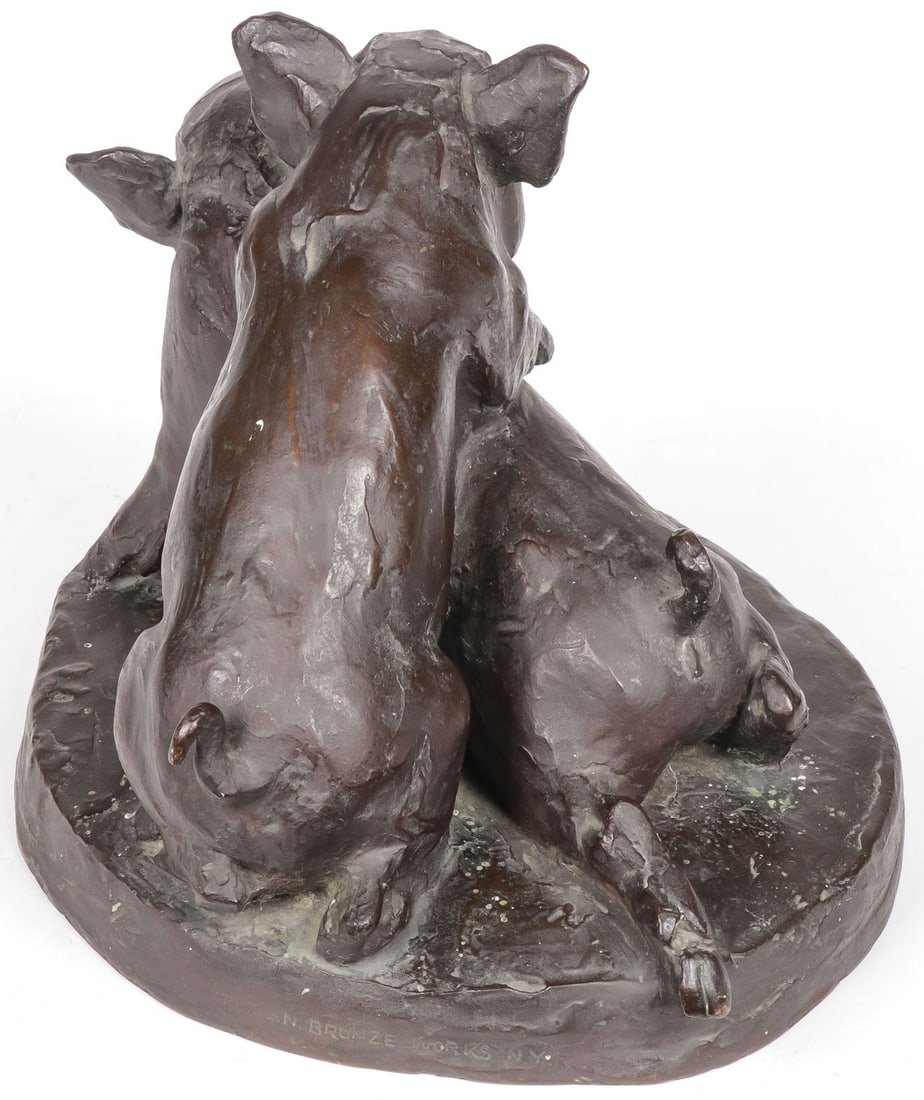 CHARMING GRACE M. JOHNSON BRONZE DATED 1913 - 2