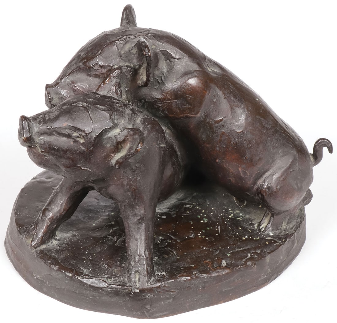 CHARMING GRACE M. JOHNSON BRONZE DATED 1913 - 3