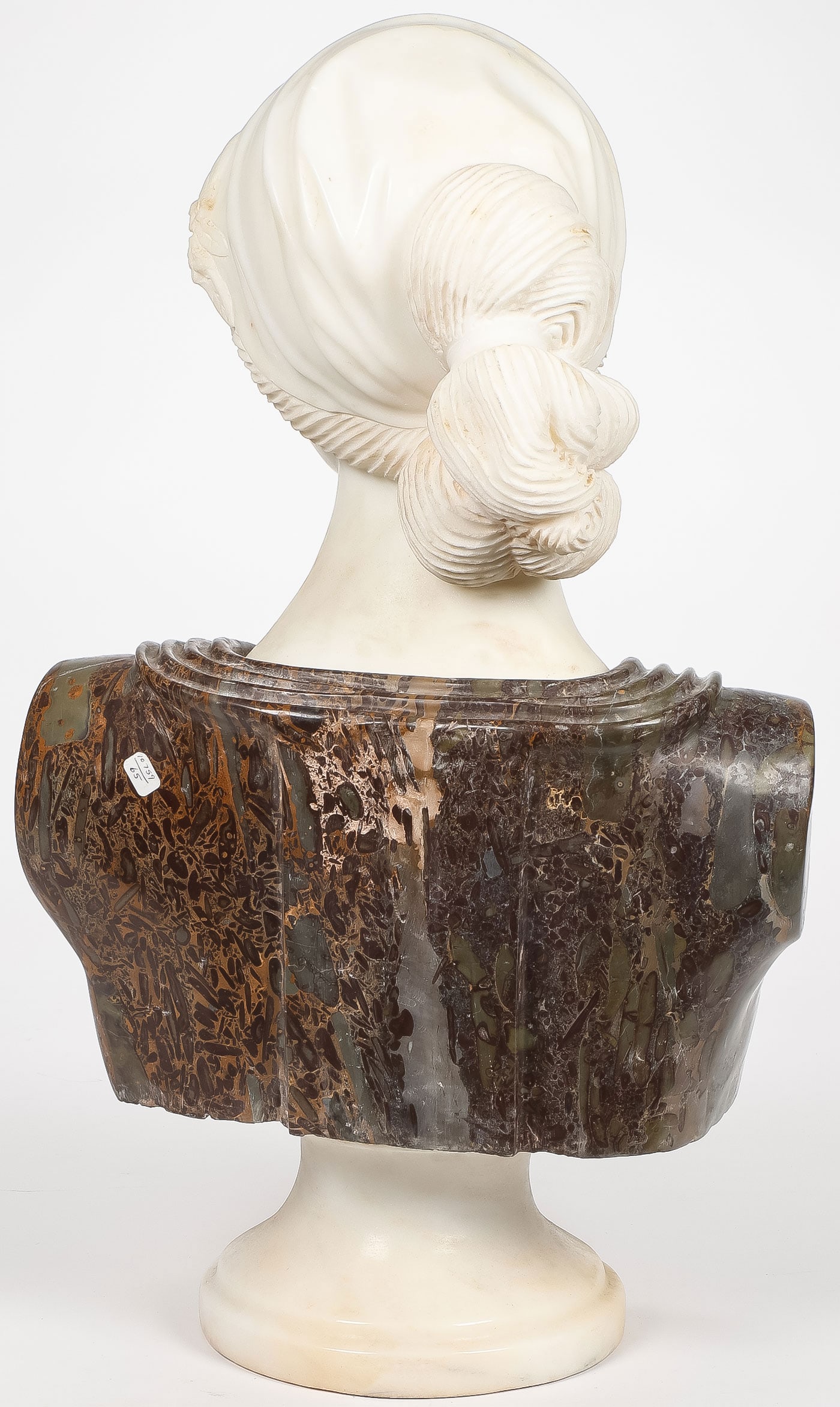 CARVED TWO COLORED MARBLE BUST - 2
