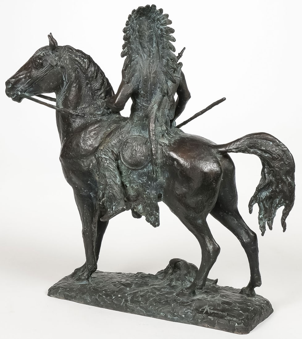 SIGNED AND DATED LARGE RUSSIAN BRONZE - 2