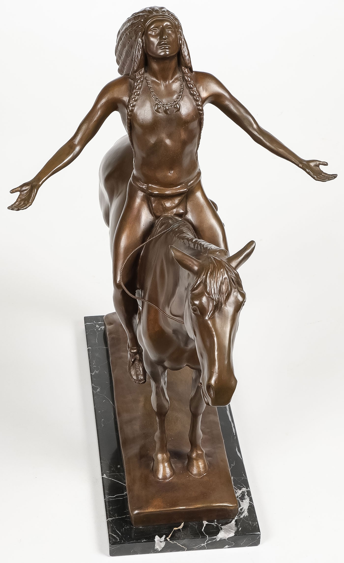 LARGE NATIVE AMERICAN BRONZE - 3