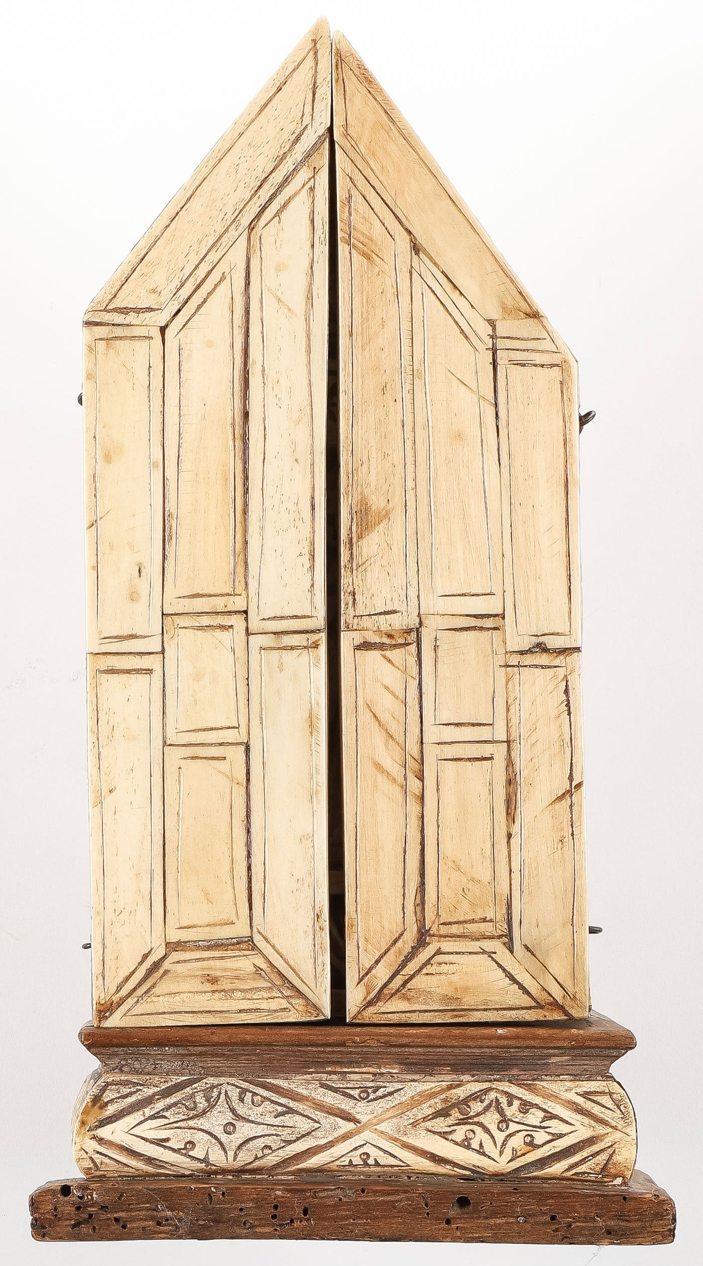 CARVED BONE TRIPTYCH - 2