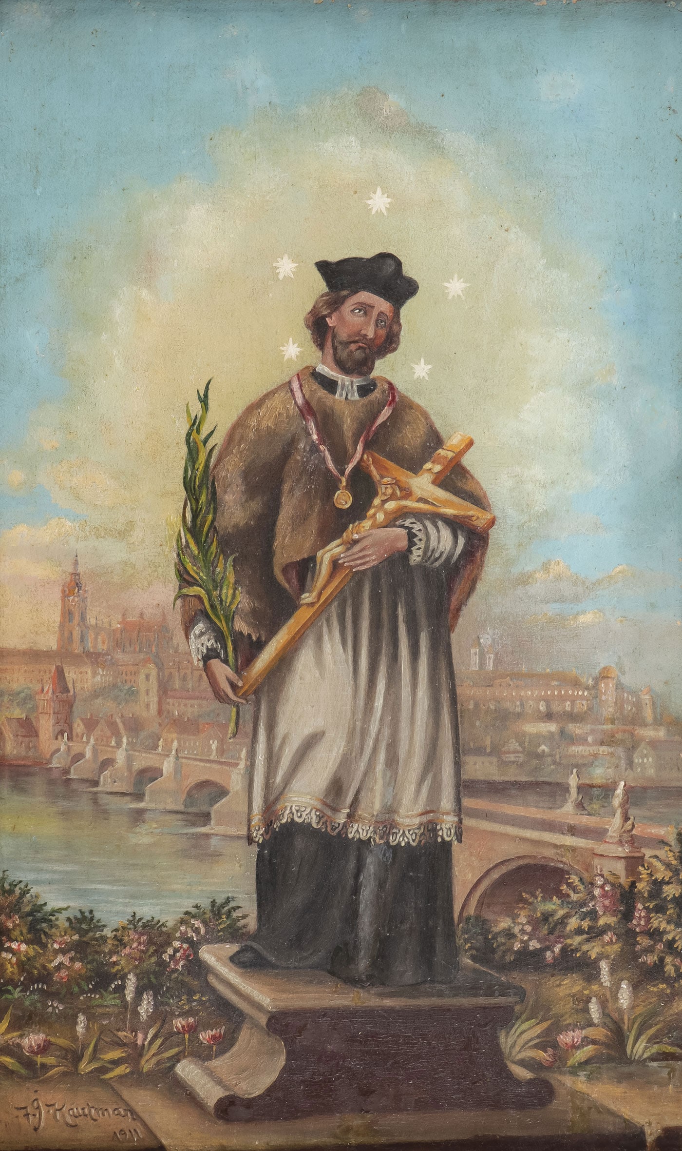 SIGNED & DATED DEVOTIONAL PAINTING, 1911 - 2