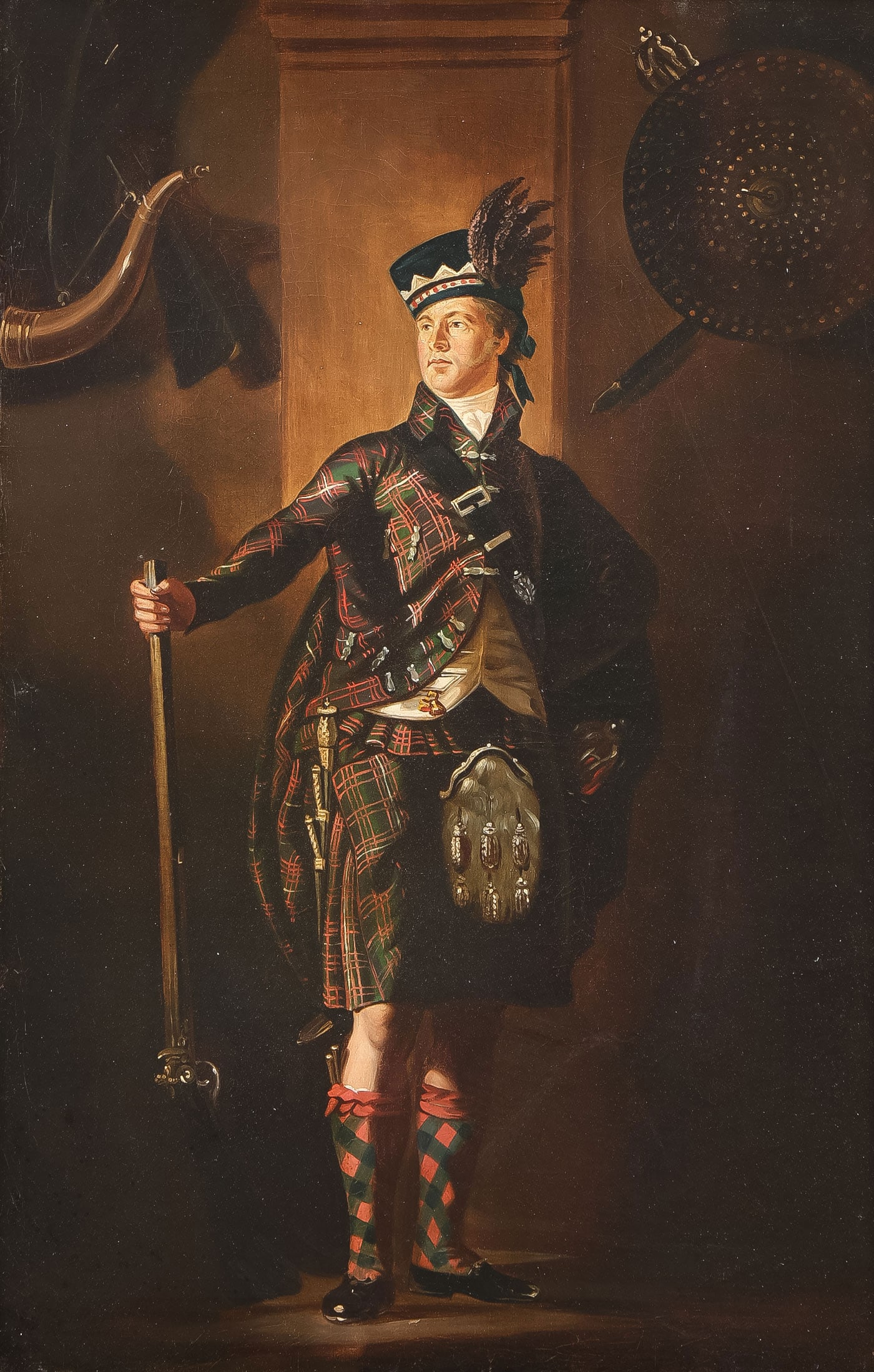 GREAT SCOTTISH PORTRAIT OF ALASDAIR R. MACDONELL: SIR HENRY RAEBURN (British 1756-1823)Portrait of Alexander Ranaldson MacDonell of Glengarry Oil on canvasUnsigned23.75 x 15.25 inches (60.5 x 39cm). Overall, including frame 28.25 x 20 inches (72 x 5