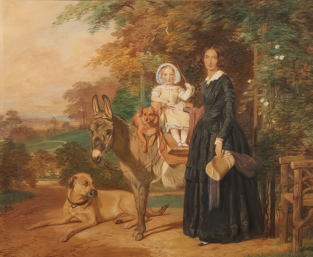 LARGE SIGNED & DATED BRITISH WATERCOLOR - 2