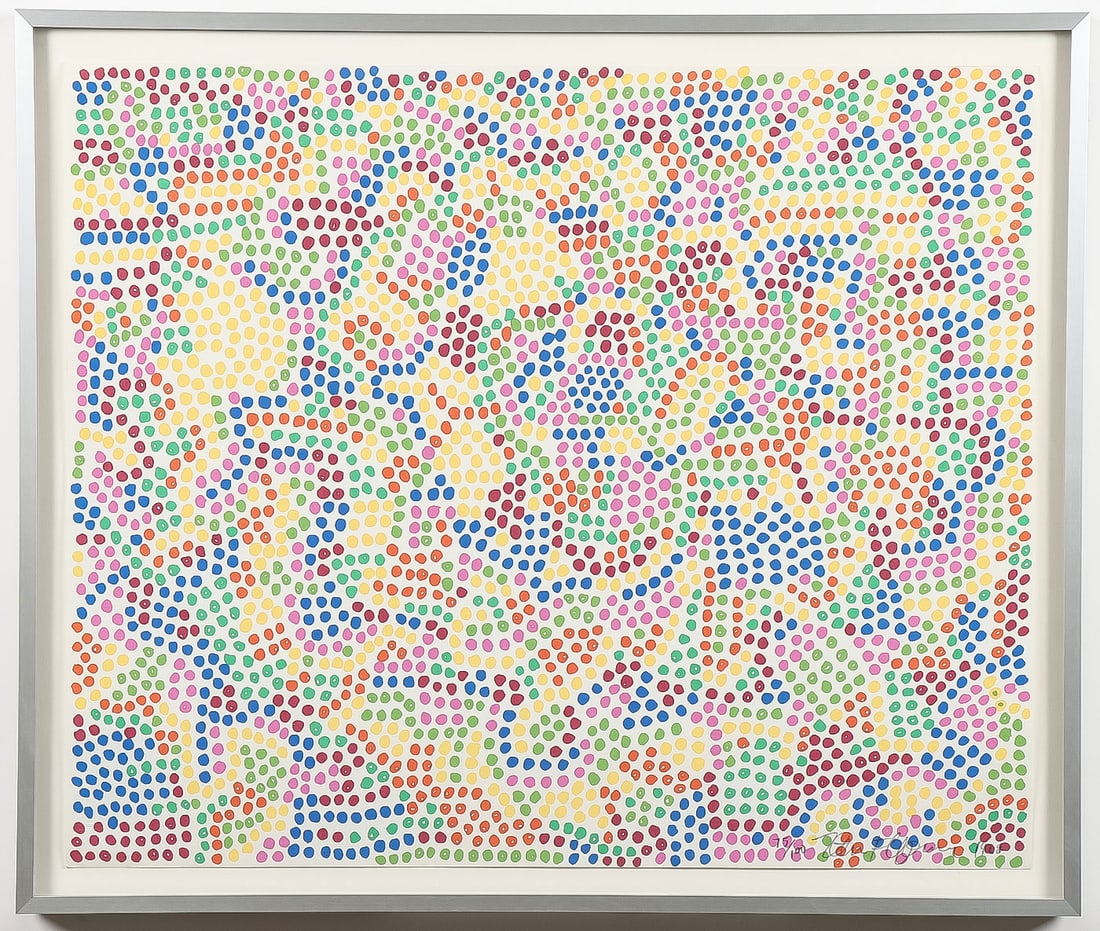 GOOD SIGNED NOTED MODERNIST, 1968: PETER FORD YOUNG (American b. 1940 -)Two People Looking at a Piece of Paper - 1968Screenprint in colors on wove paperSigned and dated in pencil lower right and editioned 75/10020 x 24 inches. Overal