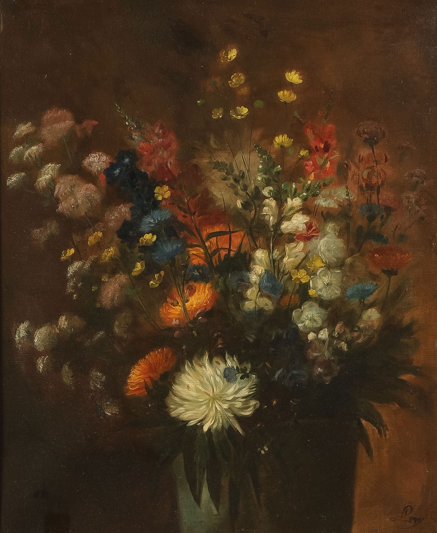 19TH CENTURY FRENCH STILL LIFE: FRENCH SCHOOL (19th Century) Floral Still Life Oil on canvas Signed lower right "Levy" 24.25 x 19.75 inches (61.5 x 50.5cm). Overall, including frame 31.75 x 27.75 inches (80 x 70cm) SHIPPING