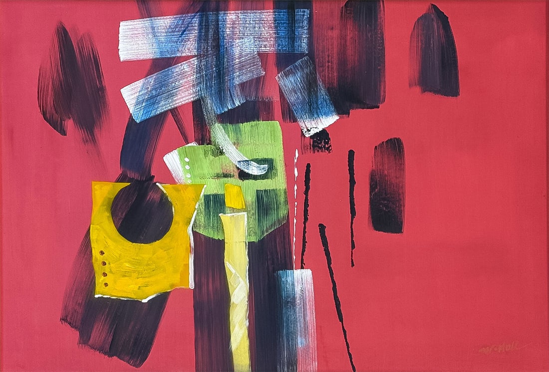 GREAT SIGNED MODERN ABSTRACT PAINTING (1 of 4)