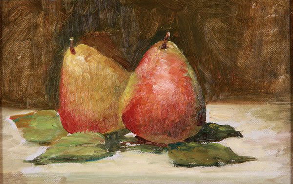 OIL PAINTING, CIRCLE OF JOHN SINGER SARGENT: Circle of JOHN SINGER SARGENT (American 1856-1925)Still Life with Fruit Oil on textured paperUnsigned7.25 inches x 11 inches
