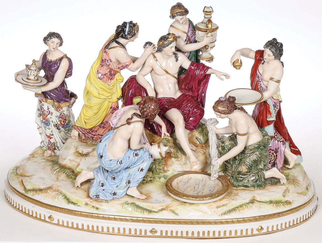 LARGE VOLKSTEDT PORCELAIN GROUP (1 of 6)