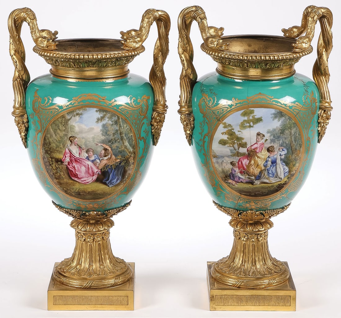 PR GILT BRONZE MOUNTED URNS (1 of 5)