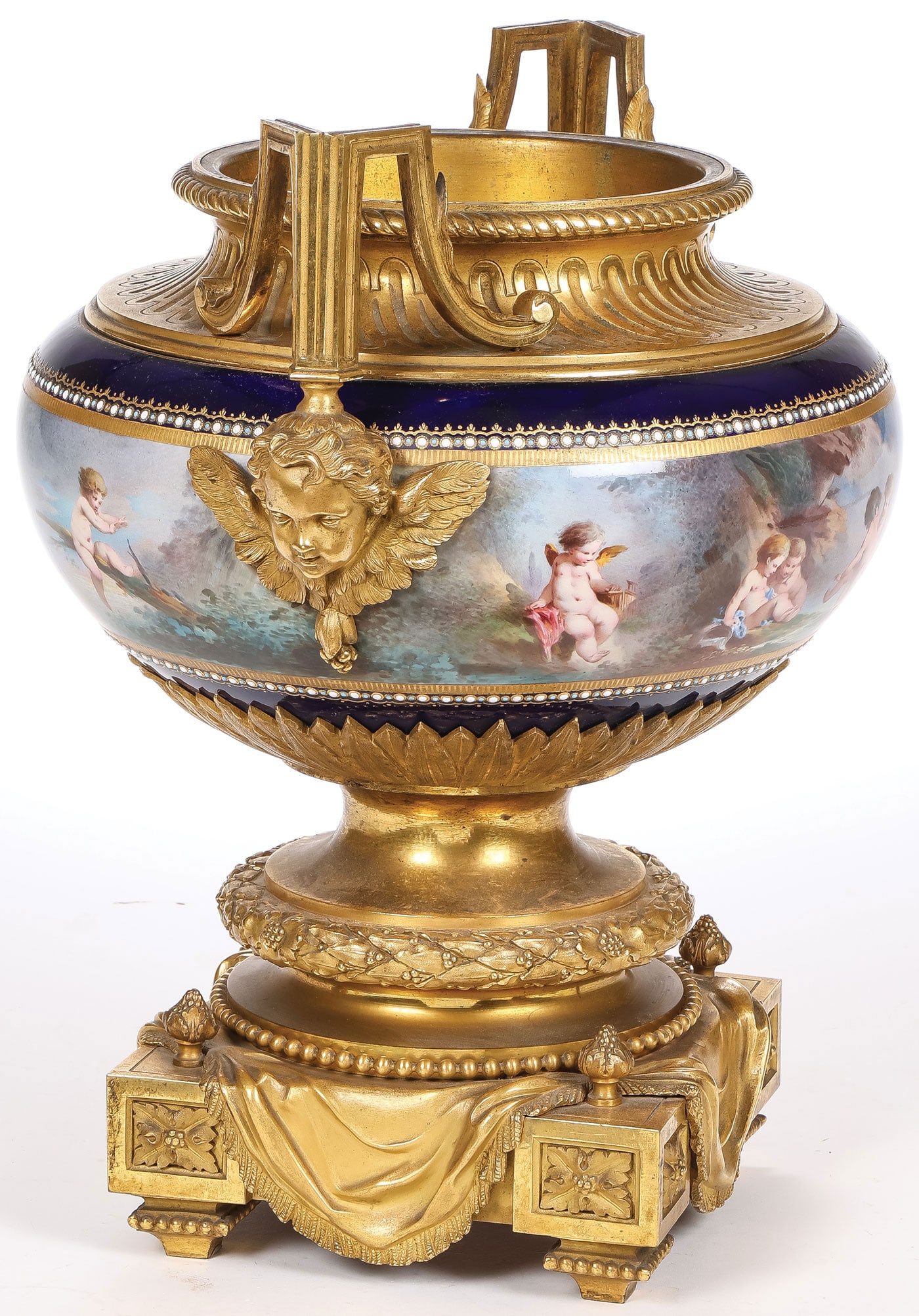 EXCEPTIONAL ORMOLU PORCELAIN URN, 19TH C - 3