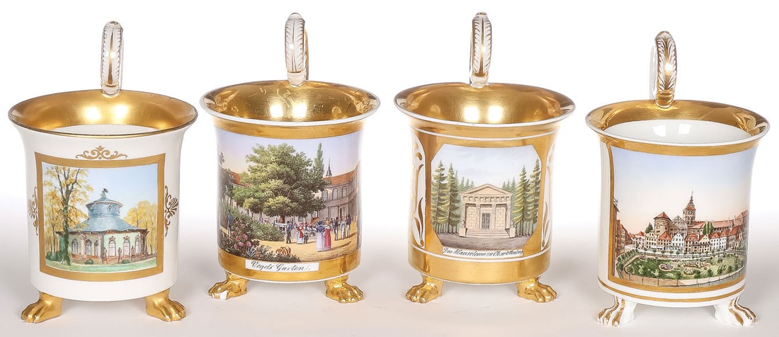 4 KPM TOPOGRAPHICAL PORCELAIN CUPS (1 of 4)
