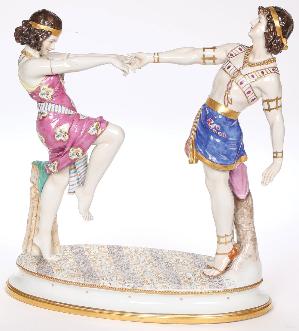 LARGE BALLETS RUSSES PORCELAIN FIGURES, C. 1930 (1 of 6)