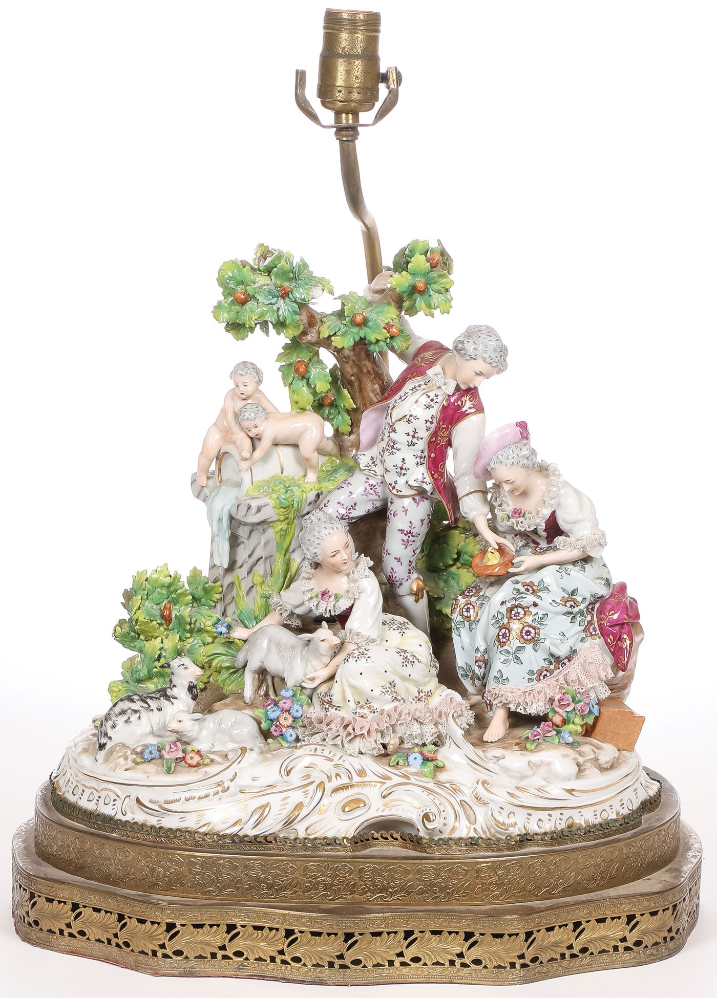 DRESDEN PORCELAIN FIGURAL LAMP (1 of 2)