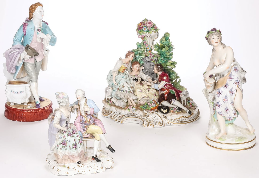EUROPEAN PORCELAIN FIGURAL GROUP (1 of 3)