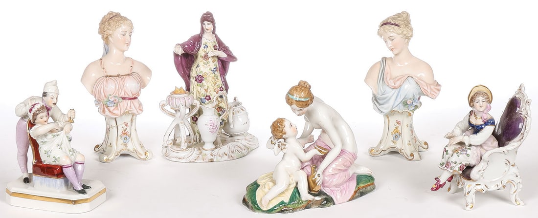 6 GERMAN PORCELAIN FIGURES, 19TH C (1 of 5)