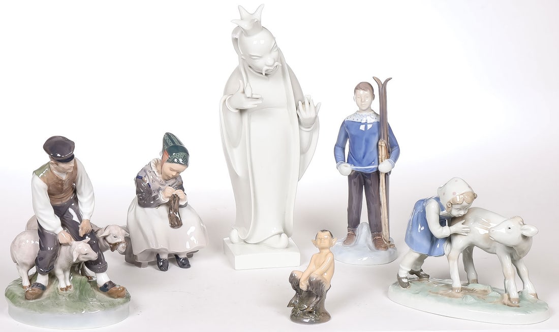 SIX DANISH & OTHER PORCELAIN FIGURES (1 of 5)