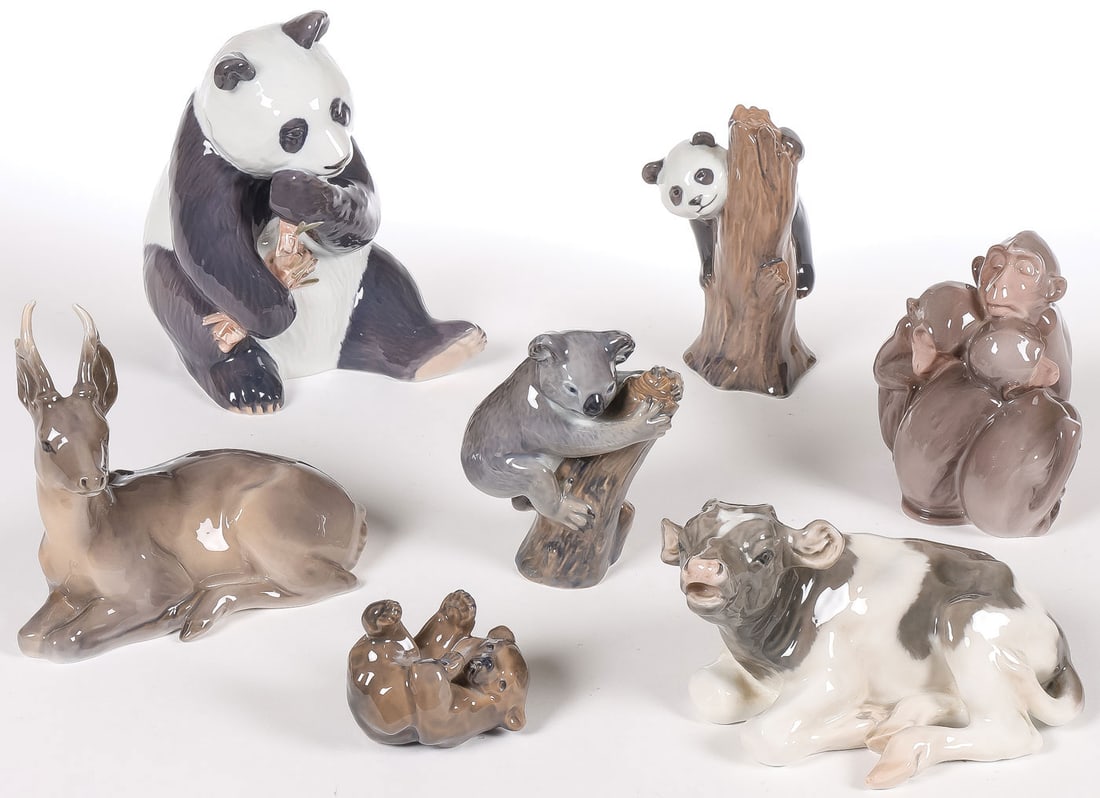 7 DANISH PORCELAIN ANIMAL FIGURES (1 of 5)