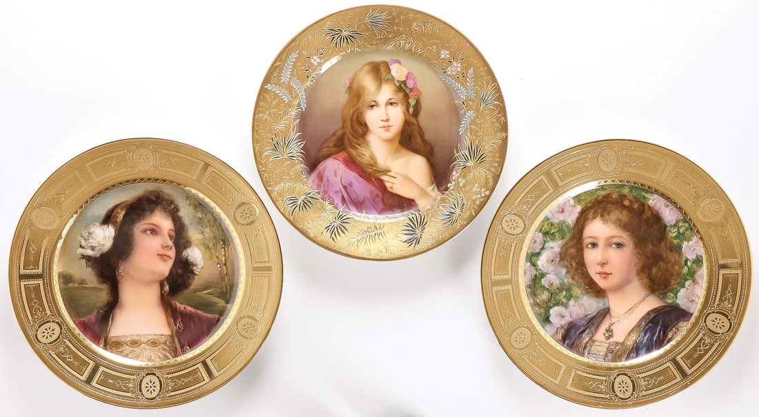 3 EXCEPTIONAL ROYAL VIENNA PORTRAIT PLATES (1 of 7)