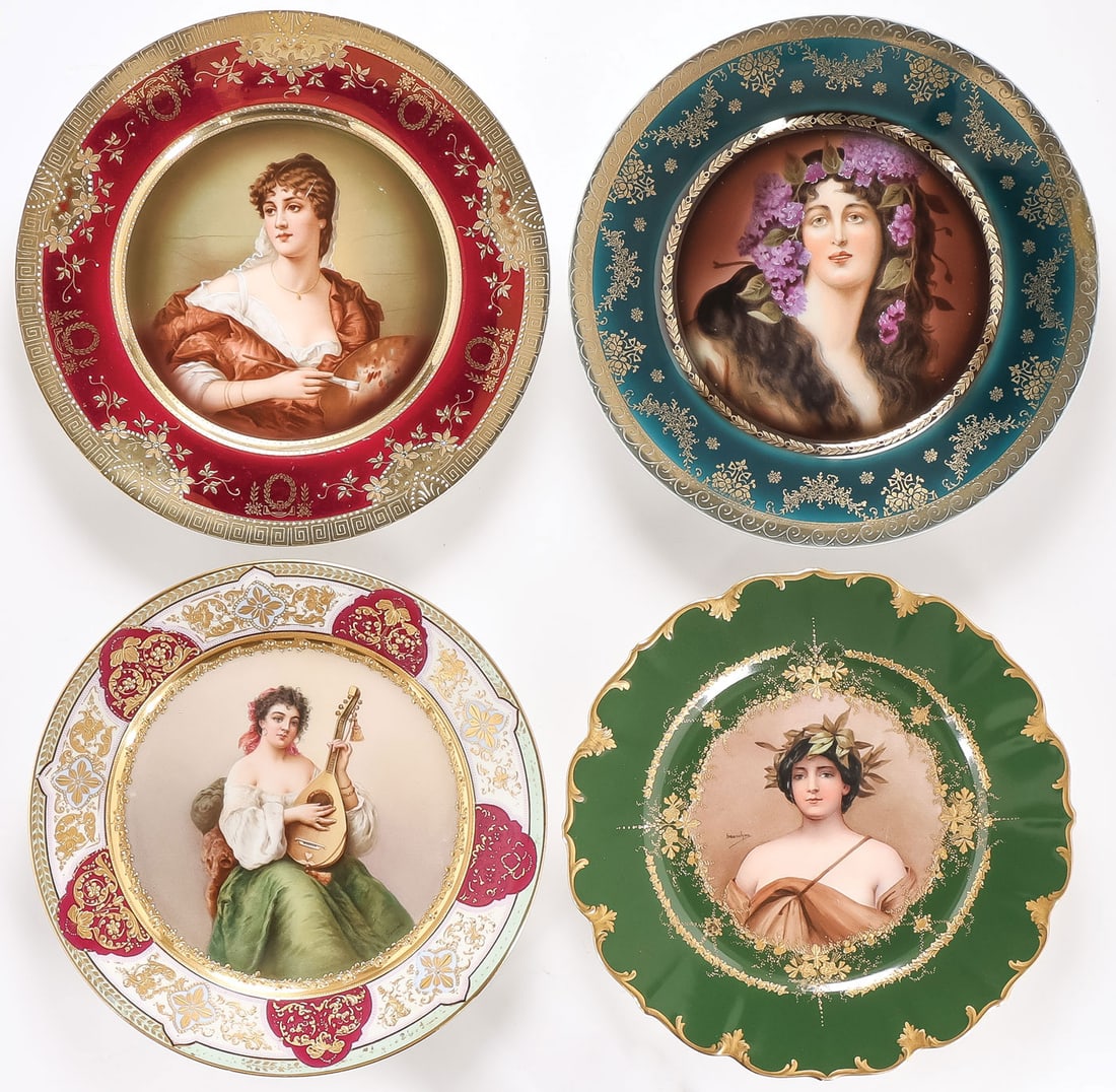 GERMAN & FRENCH PORTRAIT PLATES, C. 1900 (1 of 9)