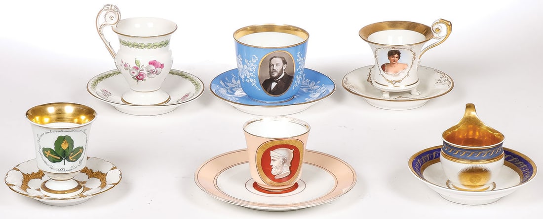 MEISSEN AND KPM PORCELAIN CUPS & SAUCERS (1 of 4)