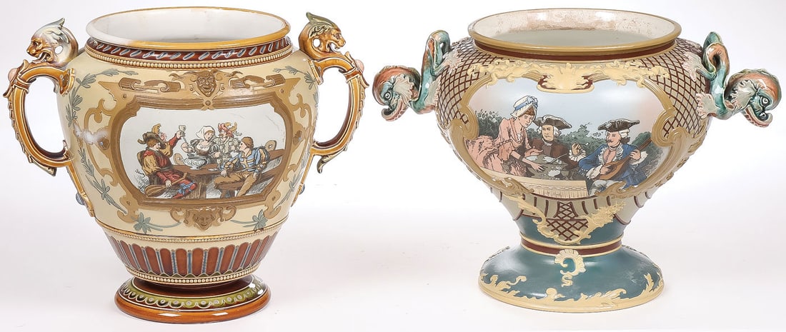 PR OF METTLACH PUNCHBOWLS (1 of 7)
