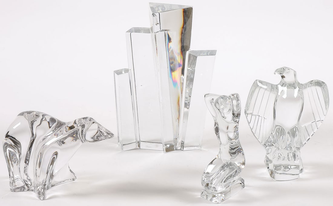 4 PIECES OF BACCARAT & ST. LOUIS CRYSTAL (1 of 2)