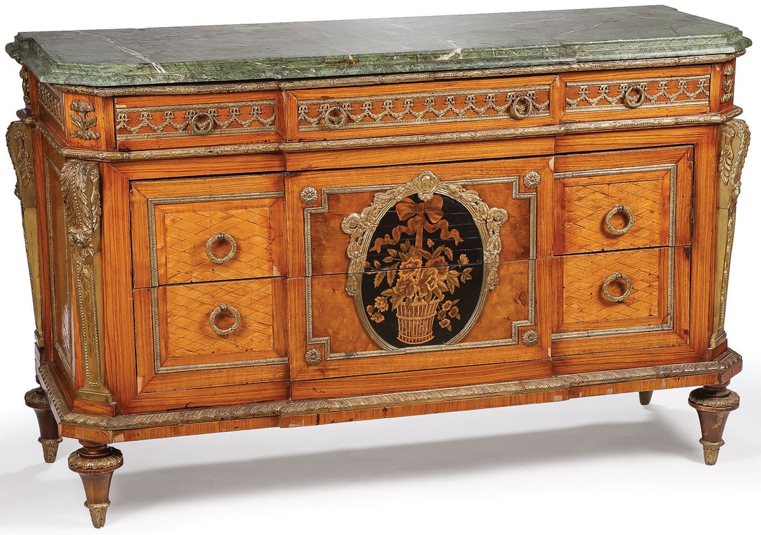 ORNATE FRENCH ORMOLU AND MARQUETRY CHEST (1 of 2)