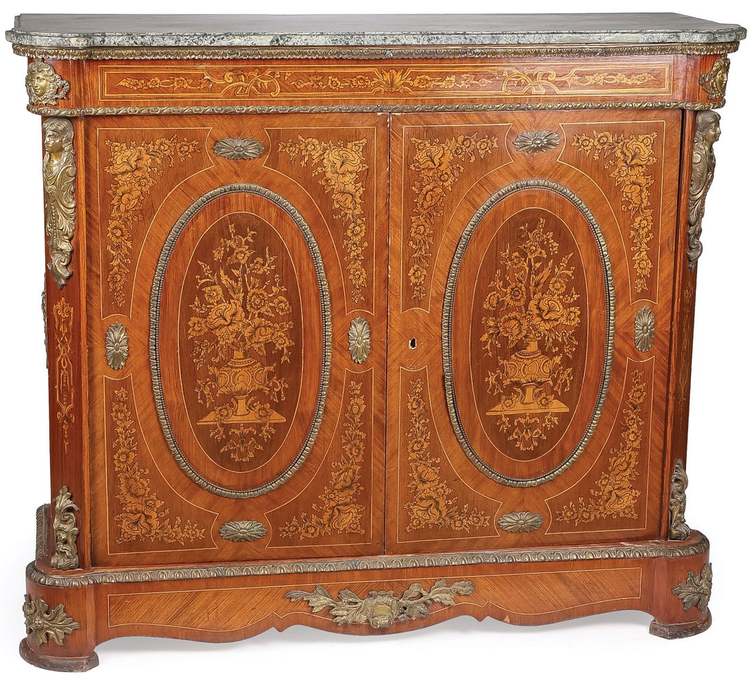 ORNATE FRENCH MARQUETRY CABINET (1 of 2)