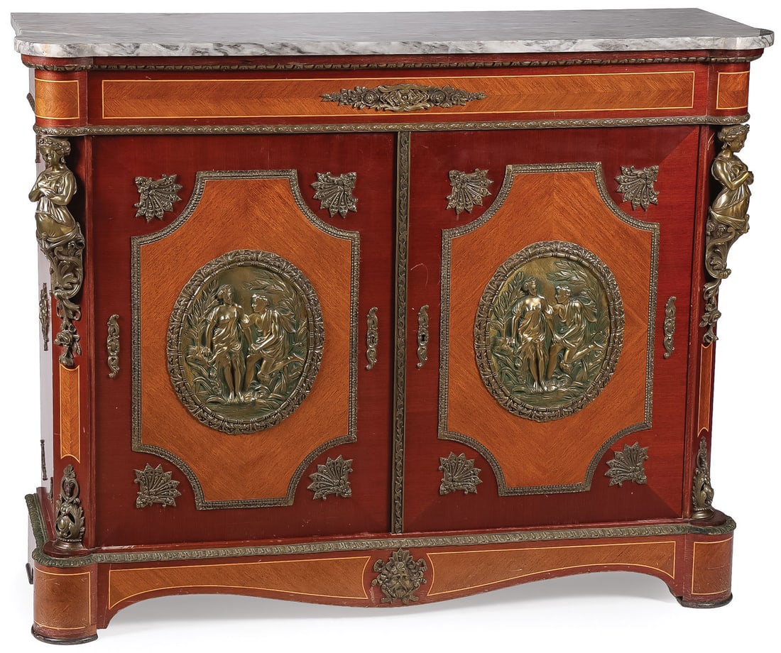 ATTRACTIVE FRENCH NAPOLEON III ORMOLU CABINET (1 of 2)
