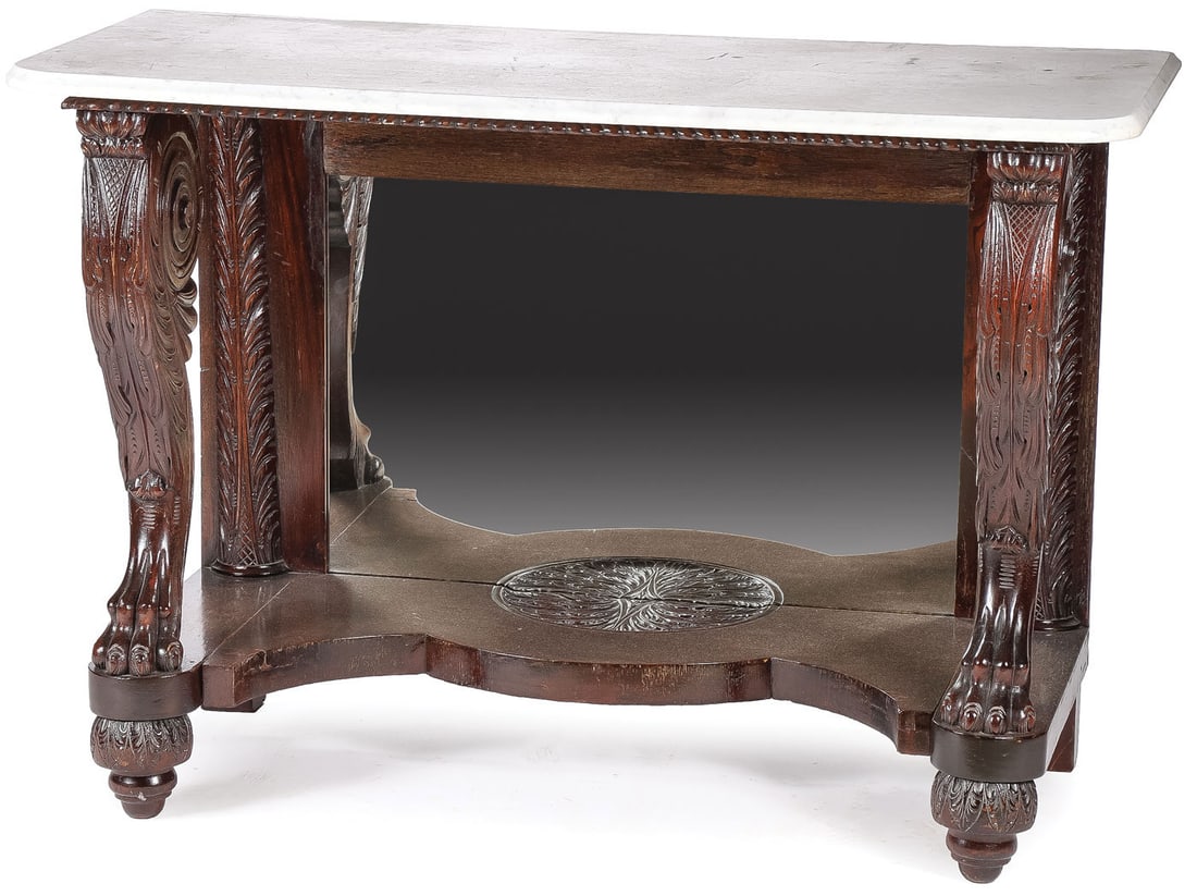ATTRACTIVE CARVED OAK CONSOLE TABLE (1 of 2)