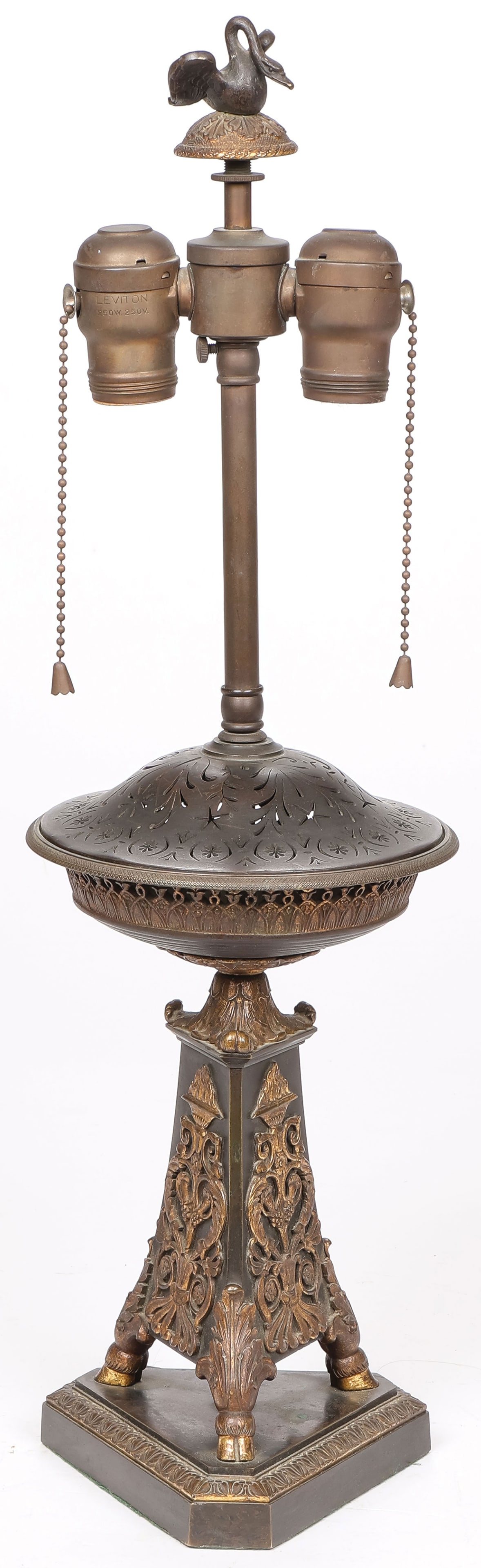FRENCH BRONZE LAMP, 19TH C (1 of 3)