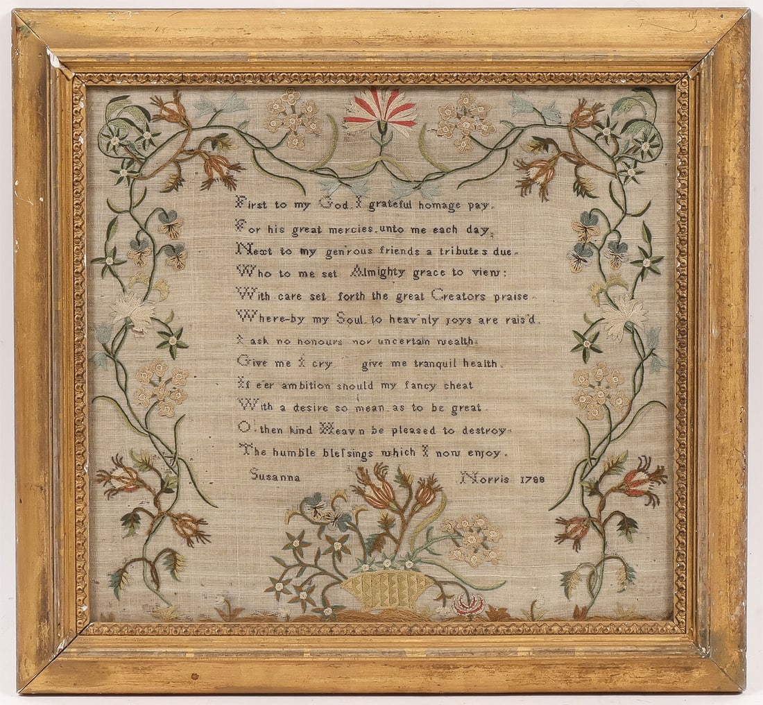 GOOD 18TH CENTURY GIRLS SAMPLER (1 of 2)