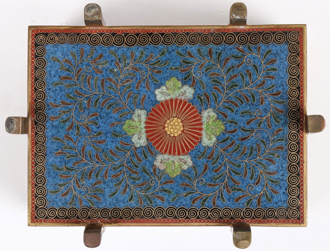 FINE JAPANESE CLOISONNE FOOTED CASKET, MEIJI - 5