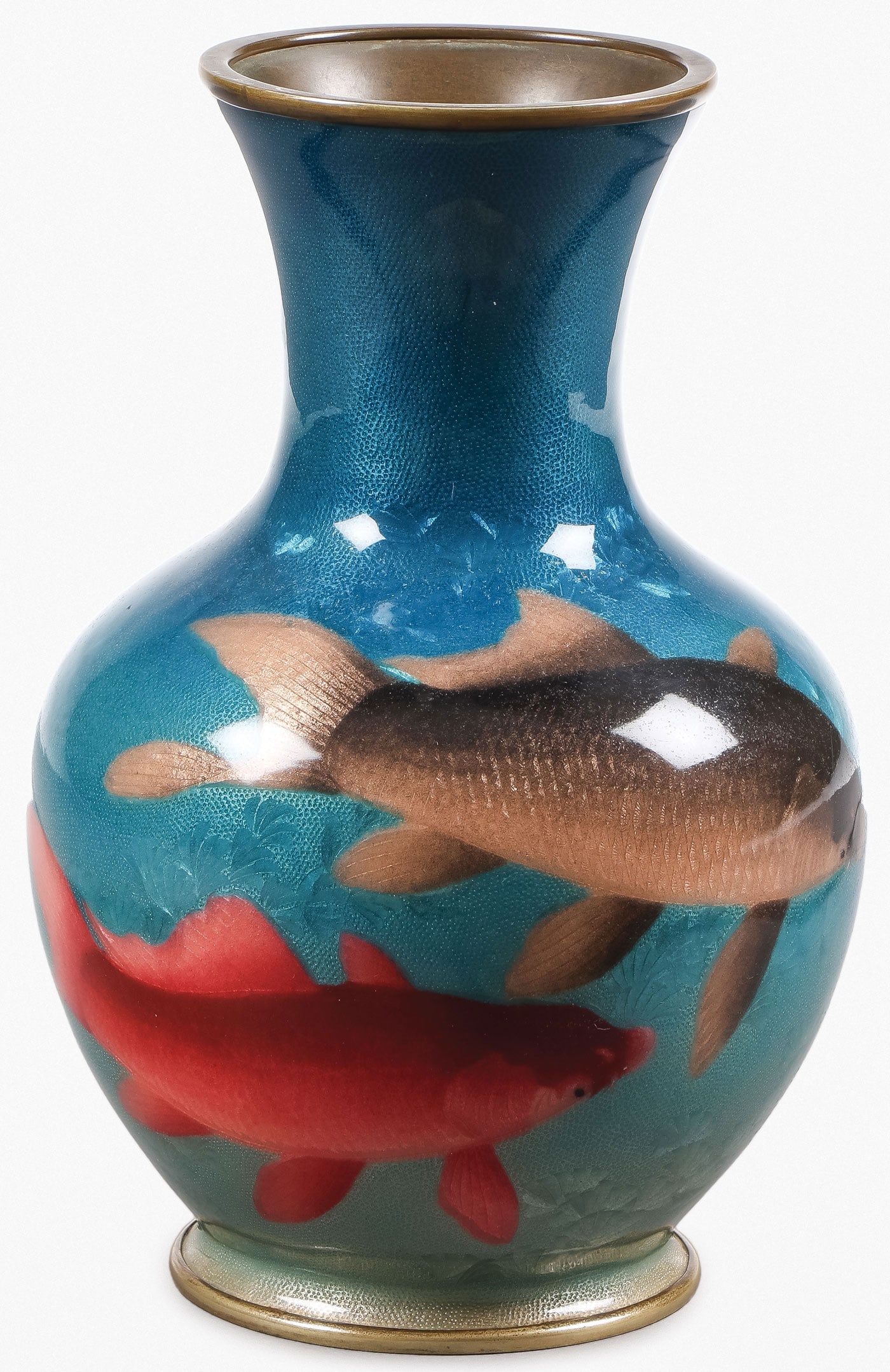 LARGE SIGNED JAPANESE ENAMEL VASE (1 of 5)