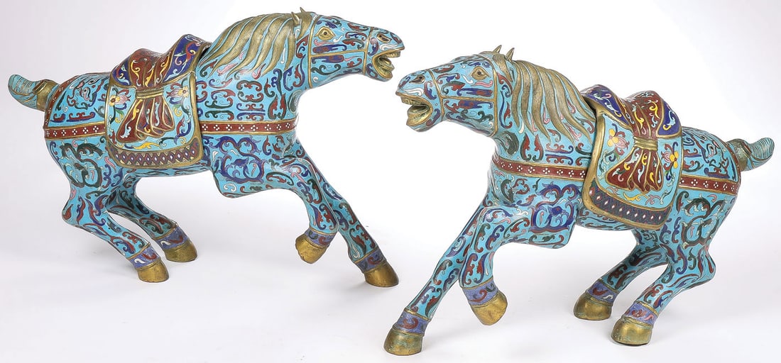 CHINESE CLOISONNE HORSES (1 of 3)