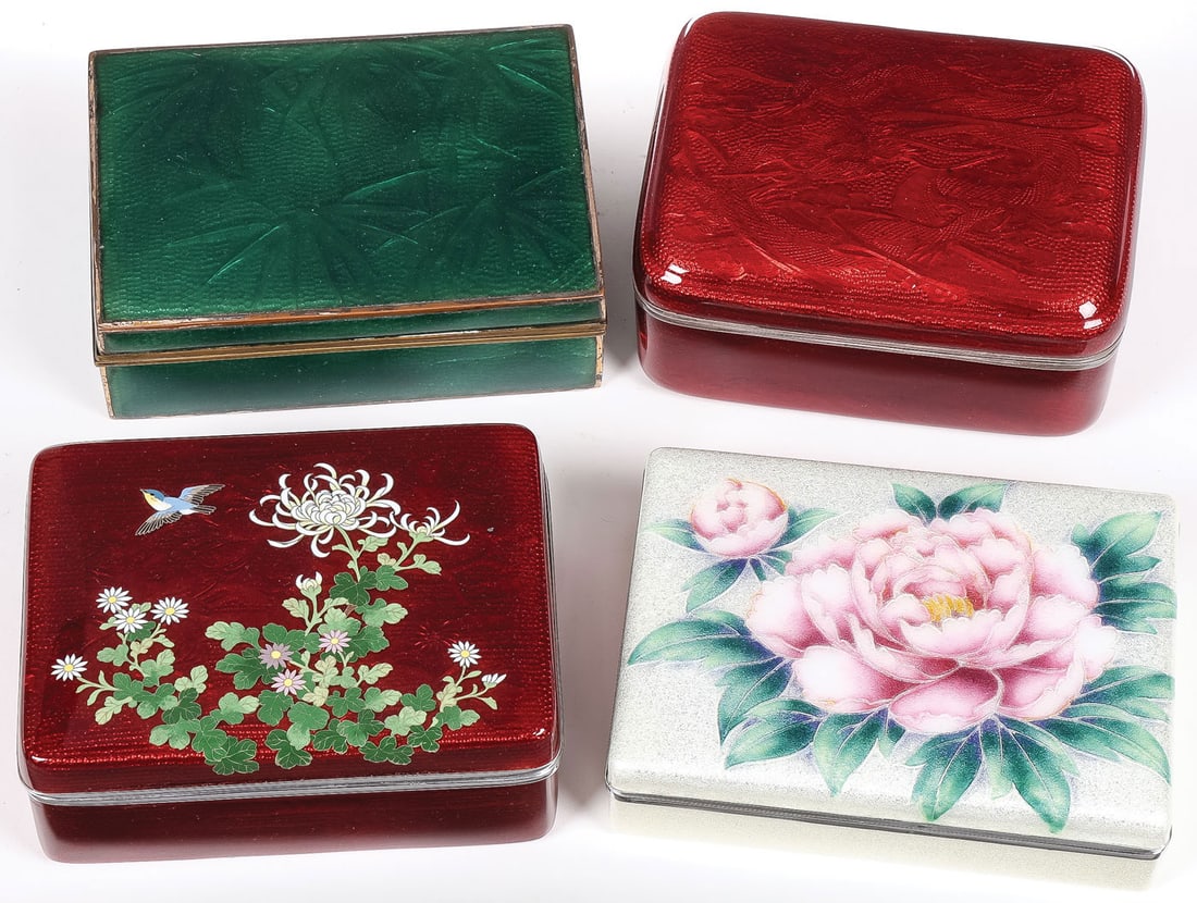 4 JAPANESE ENAMELED BOXES, MEIJI (1 of 5)