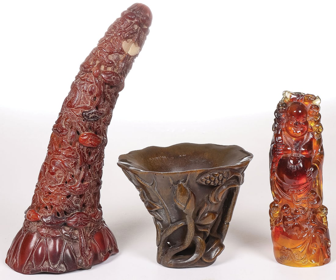 3 CHINESE CARVED OBJECTS (1 of 3)