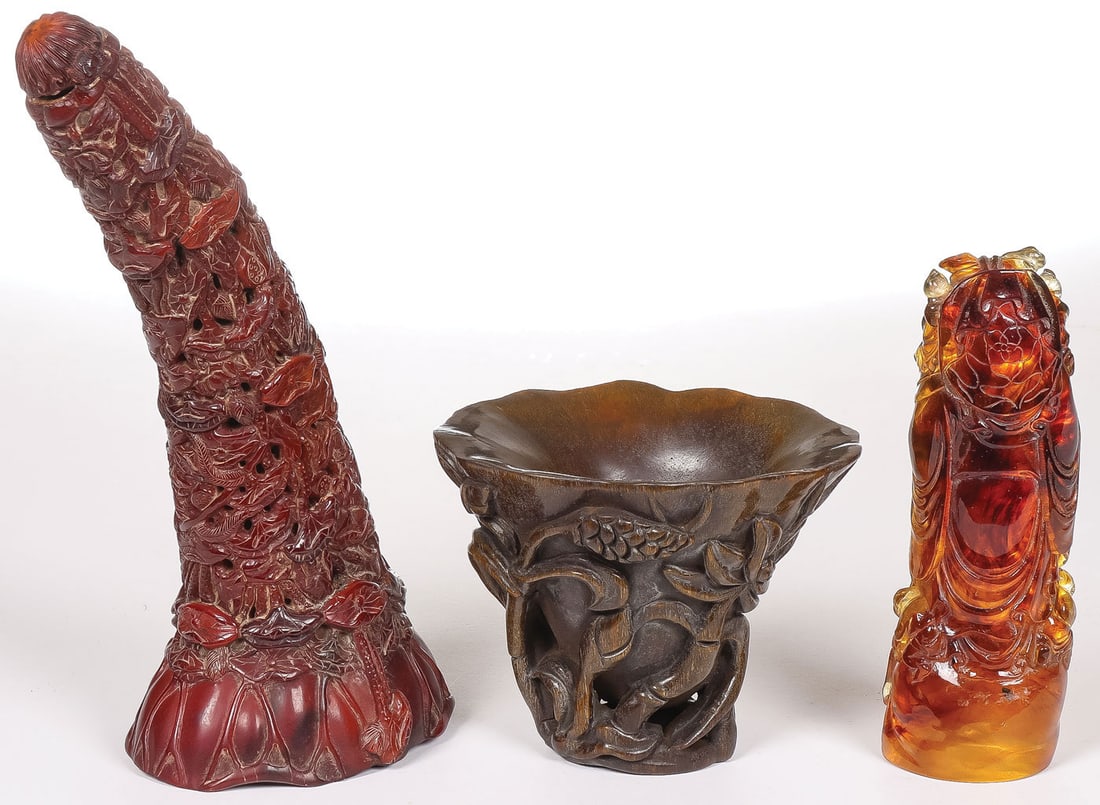 3 CHINESE CARVED OBJECTS - 2