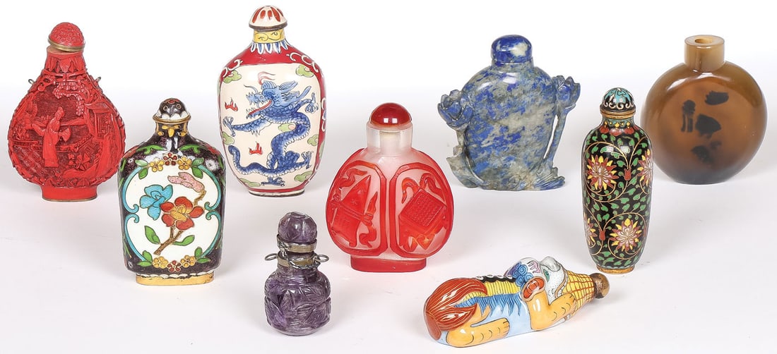 9 CHINESE SNUFF BOTTLES - 2